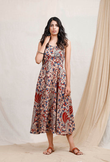 Red Kalamkari Dress